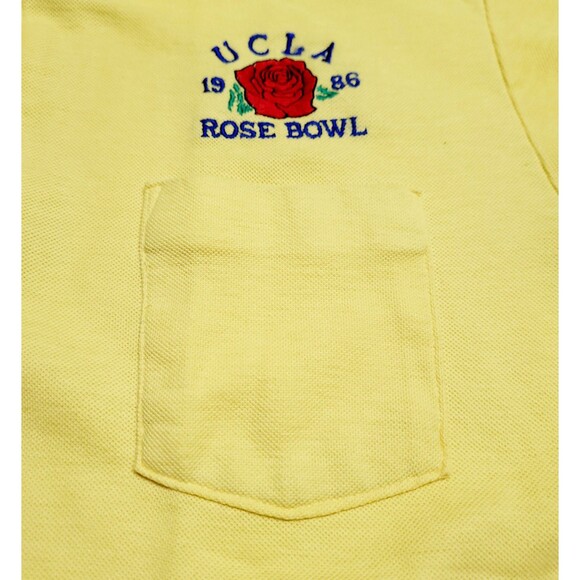 Vintage 80's UCLA Rose Bowl 1986 Embroidered Logo Velva Sheen College Polo L EUC - Picture 7 of 8